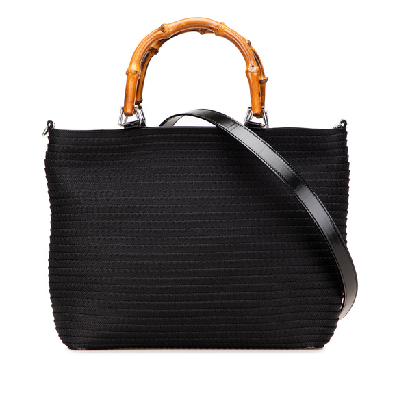 Pre-Loved Gucci Nylon Bamboo Satchel - Picture 1 of 11